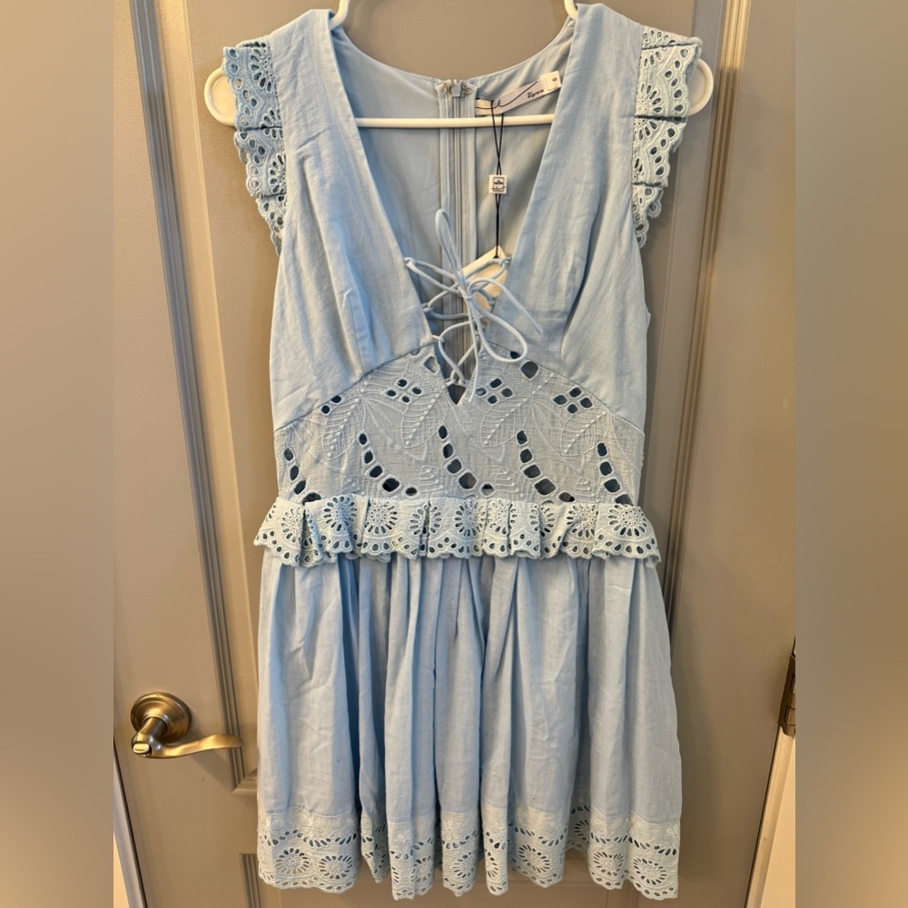 ByEgreis Baby Blue Lace Detail Dress size Small